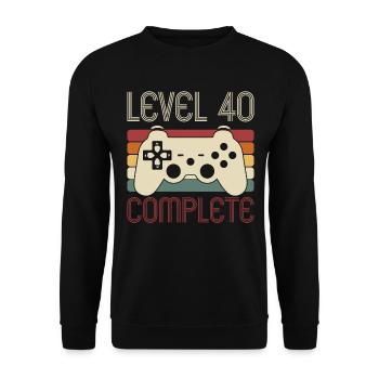 Niveau 40 Jeu complet 40 ans Anniversaire - Sweat-shirt Unisexe - noir - Devant - Alina (178cm) & Michal (187cm)