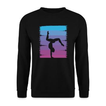 Turnen Handstand Bodenturnen Turner Gymnastik - Unisex Pullover - Schwarz - Vorne - Alina (178cm) & Michal (187cm)