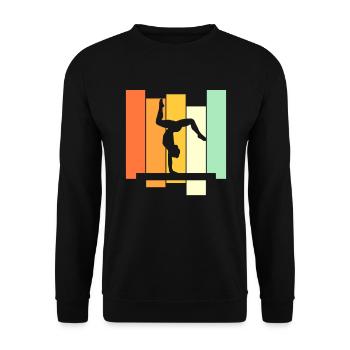 Turnen Handstand Bodenturnen Turner Gymnastik - Unisex Pullover - Schwarz - Vorne - Alina (178cm) & Michal (187cm)