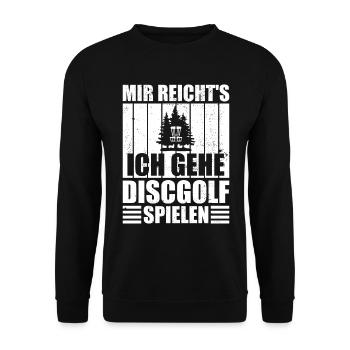 Mir Reichts Ich Geh Disc Golf Spielen Disc Golfer - Unisex Pullover - Schwarz - Vorne - Alina (178cm) & Michal (187cm)