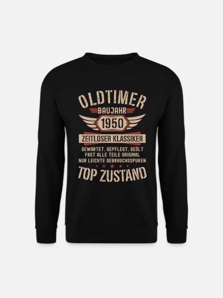 Oldtimer Baujahr 1950 Geboren Jahrgang Geburtstag - Unisex Pullover - Schwarz