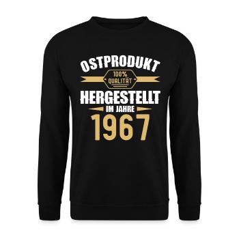 Ostprodukt 55 Geburtstag Mann Frau Jahrgang 1967 - Unisex Pullover - Schwarz - Vorne - Alina (178cm) & Michal (187cm)