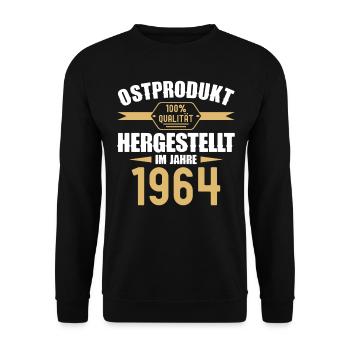 Ostprodukt 58 Geburtstag Mann Frau Jahrgang 1964 - Unisex Pullover - Schwarz - Vorne - Alina (178cm) & Michal (187cm)