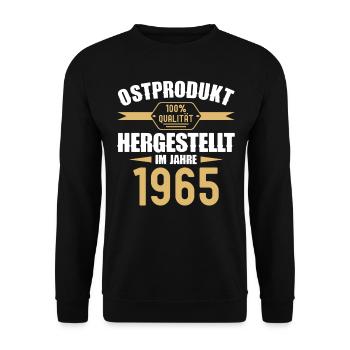 Ostprodukt 57 Geburtstag Mann Frau Jahrgang 1965 - Unisex Pullover - Schwarz - Vorne - Alina (178cm) & Michal (187cm)