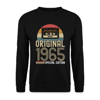 Retro Vintage 1965 Born Birthday Vintage - Unisex Sweatshirt - black - Front - Alina (178cm) & Michal (187cm)