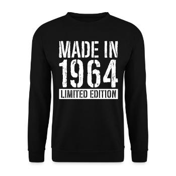 58 Birthday Gift Man Woman 1964 Vintage - Unisex Sweatshirt - black - Front - Alina (178cm) & Michal (187cm)