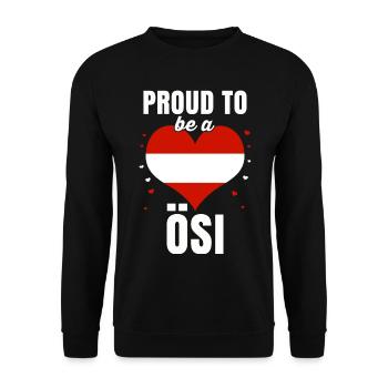 Österreich Flagge Wien Tirol Steiermark Austria - Unisex Pullover - Schwarz - Vorne - Alina (178cm) & Michal (187cm)