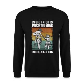 Motocross Geschenk Motorradfahrer Motorrad Enduro - Unisex Pullover - Schwarz - Vorne - Alina (178cm) & Michal (187cm)