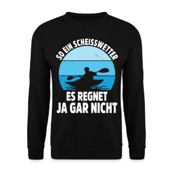 Kajak Geschenkidee Kanu Paddeln Kajakfahren - Unisex Pullover - Schwarz - Vorne - Alina (178cm) & Michal (187cm)