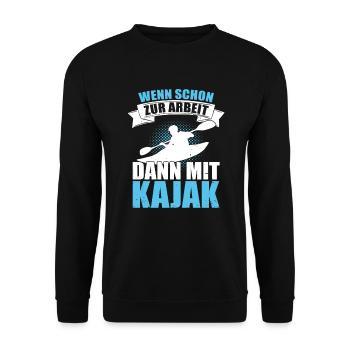 Kajak Geschenkidee Kanu Paddeln Kajakfahren - Unisex Pullover - Schwarz - Vorne - Alina (178cm) & Michal (187cm)