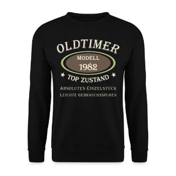 Oldtimer 40e anniversaire Année de construction 1982 Pièce unique - Sweat-shirt Unisexe - noir - Devant - Alina (178cm) & Michal (187cm)