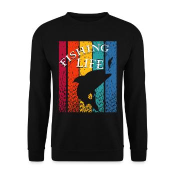 Pêche Pêcheur Poisson Pêche Vie Hobby Nature - Sweat-shirt Unisexe - noir - Devant - Alina (178cm) & Michal (187cm)