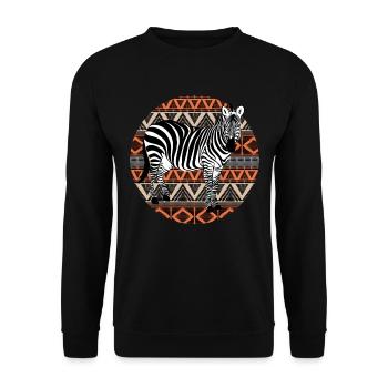 Tshirt zèbre en Afrique Horse Safari - Sweat-shirt Unisexe - noir - Devant - Alina (178cm) & Michal (187cm)