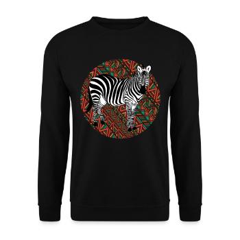 Tshirt zèbre en Afrique Horse Safari - Sweat-shirt Unisexe - noir - Devant - Alina (178cm) & Michal (187cm)