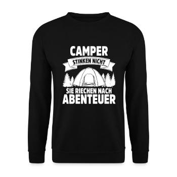 Camping Idée cadeau Camping Camping Outdoor Nature - Sweat-shirt Unisexe - noir - Devant - Alina (178cm) & Michal (187cm)