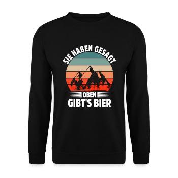 Wandern Geschenkidee Wanderer Berge Trekking - Unisex Pullover - Schwarz - Vorne - Alina (178cm) & Michal (187cm)