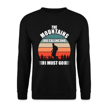 Wandern Geschenkidee Wanderer Berge Trekking - Unisex Pullover - Schwarz - Vorne - Alina (178cm) & Michal (187cm)