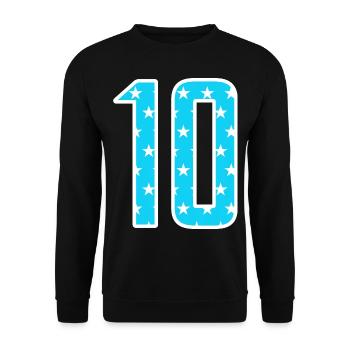 10 Zahl Trikotnummer Team - Unisex Pullover - Schwarz - Vorne - Alina (178cm) & Michal (187cm)