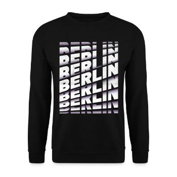 Berlin Germany City Font Skyline Home - Unisex Sweatshirt - black - Front - Alina (178cm) & Michal (187cm)