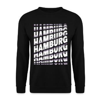 Hamburg Germany City Font Skyline Home - Unisex Sweatshirt - black - Front - Alina (178cm) & Michal (187cm)