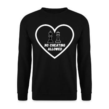 Schach Trend Chess Cheating Cheat Queens Gambit - Unisex Sweatshirt - black - Front - Alina (178cm) & Michal (187cm)