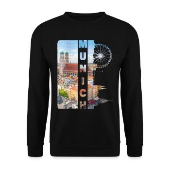 Munich Allemagne Ville Skyline Accueil Amour - Sweat-shirt Unisexe - noir - Devant - Alina (178cm) & Michal (187cm)