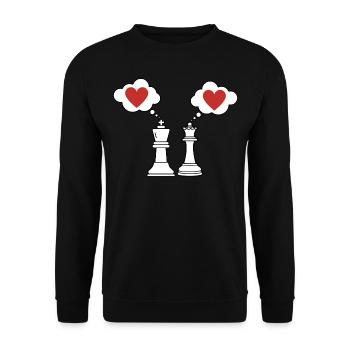 Relationship Chess Couple Gift Friend Girlfriend - Unisex Sweatshirt - black - Front - Alina (178cm) & Michal (187cm)