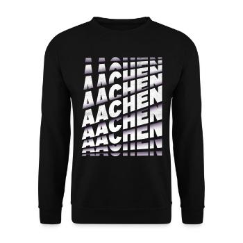 Aachen Germany City Font Skyline Home - Unisex Sweatshirt - black - Front - Alina (178cm) & Michal (187cm)
