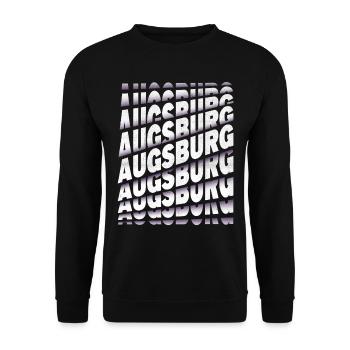 Augsburg Allemagne City Font Skyline Accueil - Sweat-shirt Unisexe - noir - Devant - Alina (178cm) & Michal (187cm)