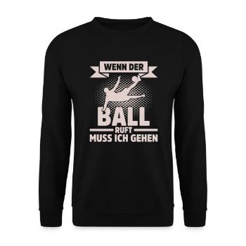 Fußballspieler Geschenk Fußball Fan Fußballer - Unisex Pullover - Schwarz - Vorne - Alina (178cm) & Michal (187cm)