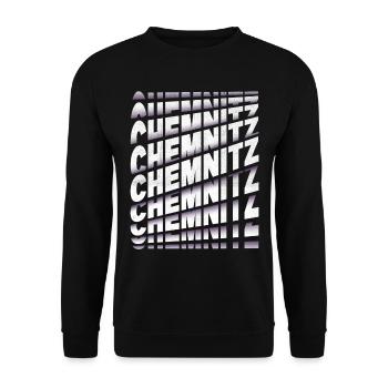 Chemnitz Germany City Font Skyline Home - Unisex Sweatshirt - black - Front - Alina (178cm) & Michal (187cm)