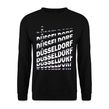 Düsseldorf, Allemagne, Ville, Font, Horizon, - Sweat-shirt Unisexe - noir - Devant - Alina (178cm) & Michal (187cm)