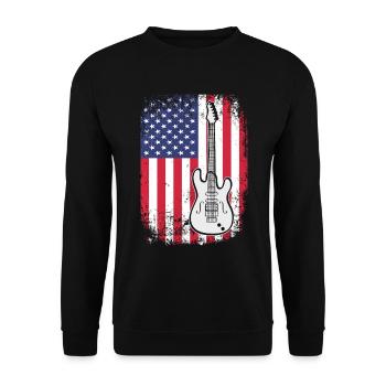 Gitarrist Gitarrenspieler Gitarrenmusiker Rockband - Unisex Pullover - Schwarz - Vorne - Alina (178cm) & Michal (187cm)