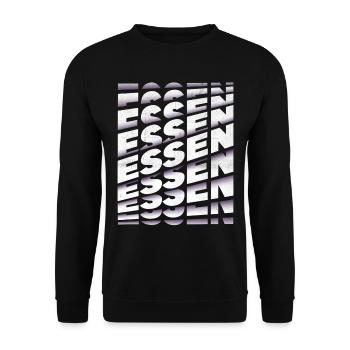 Essen Deutschland Stadt Schrift Skyline Heimat - Unisex Pullover - Schwarz - Vorne - Alina (178cm) & Michal (187cm)