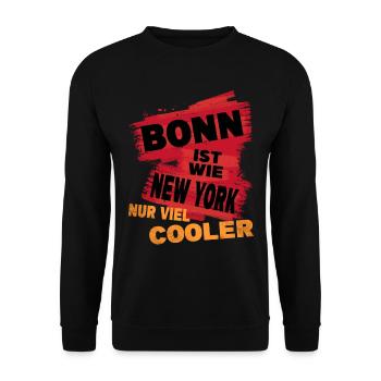 Bonn Germany City Saying Is Like New York - Unisex Sweatshirt - black - Front - Alina (178cm) & Michal (187cm)