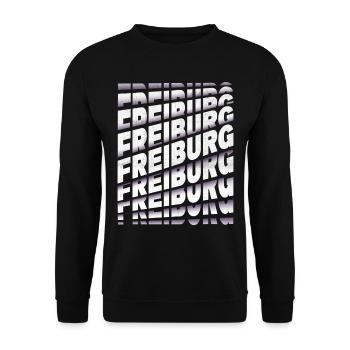 Freiburg Germany City Font Skyline Home - Unisex Sweatshirt - black - Front - Alina (178cm) & Michal (187cm)