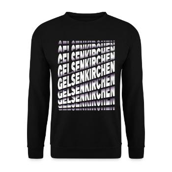 Gelsenkirchen Deutschland Stadt Schrift Skyline - Unisex Pullover - Schwarz - Vorne - Alina (178cm) & Michal (187cm)