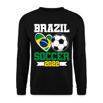Brazil Soccer 2022 Brazil Jersey - Unisex Sweatshirt - black - Front - Alina (178cm) & Michal (187cm)