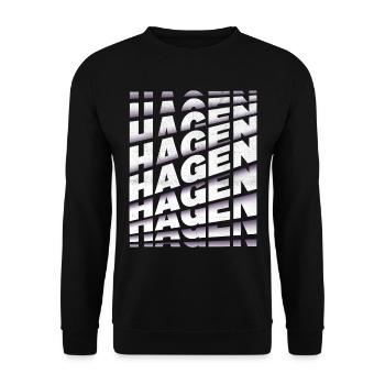 Hagen Germany City Font Skyline Home - Unisex Sweatshirt - black - Front - Alina (178cm) & Michal (187cm)