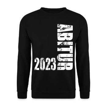 Abitur 2023 - Unisex Pullover - Schwarz - Vorne - Alina (178cm) & Michal (187cm)