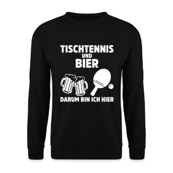 Tischtennisspieler Geschenk Ping Pong Tischtennis - Unisex Pullover - Schwarz - Vorne - Alina (178cm) & Michal (187cm)