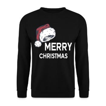 Joyeux Noël Père Noël Bonnet - Sweat-shirt Unisexe - noir - Devant - Alina (178cm) & Michal (187cm)