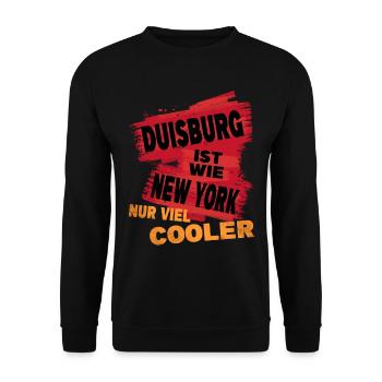 Duisburg Germany city saying is like New York - Unisex Sweatshirt - black - Front - Alina (178cm) & Michal (187cm)