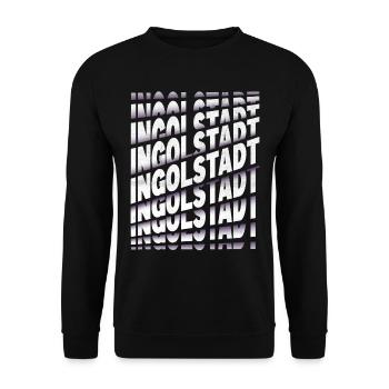 Ingolstadt Deutschland Stadt Schrift Skyline - Unisex Pullover - Schwarz - Vorne - Alina (178cm) & Michal (187cm)