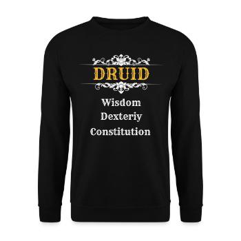DRUID | Dungeons n Dragons, DSA, RPG - Unisex Pullover - Schwarz - Vorne - Alina (178cm) & Michal (187cm)