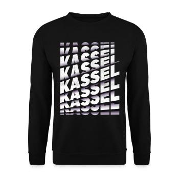 Kassel Germany City Font Skyline Home - Unisex Sweatshirt - black - Front - Alina (178cm) & Michal (187cm)