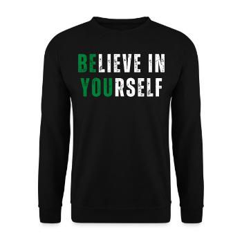 Croyez en vous! Motivation Coach d’Amour de Soi - Sweat-shirt Unisexe - noir - Devant - Alina (178cm) & Michal (187cm)