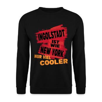 Ingolstadt Germany saying is like New York - Unisex Sweatshirt - black - Front - Alina (178cm) & Michal (187cm)