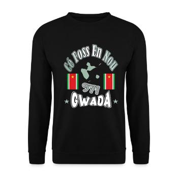 971 gwada ce foss en nou gwadloup - Sweat-shirt Unisexe - noir - Devant - Alina (178cm) & Michal (187cm)