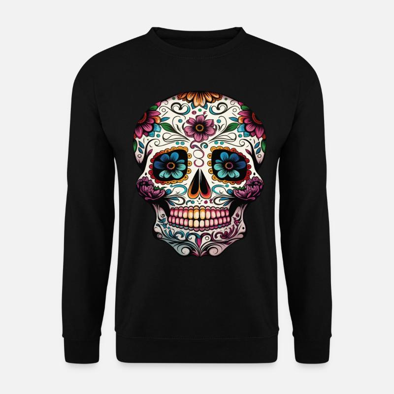 Crâne décoratif Mexicain - Sweat-shirt Unisexe - noir